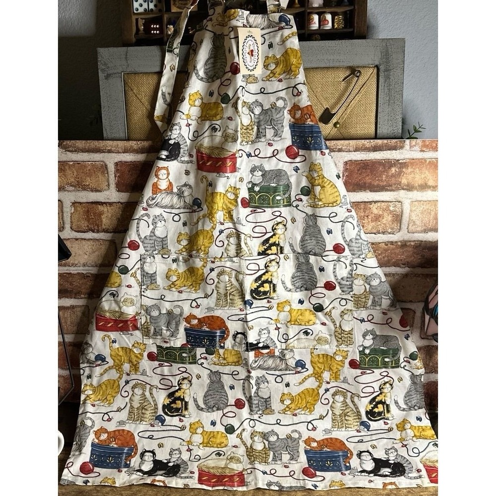 NWT Vintage "Cats Galore" Full Kitchen Apron by Kay Dee Designs